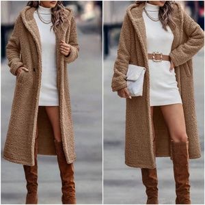 Cozy Teddy Hoodie Long Jacket Coat